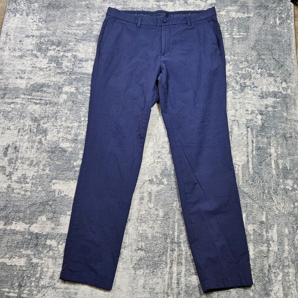 Vineyard Vines Performance Pants Mens 36x34 Blue Stretch Chino Golf Travel